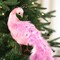 Northlight Glittered and Jeweled Peacock Christmas Decoration with Mini Faux Pearls - 22" - Pink